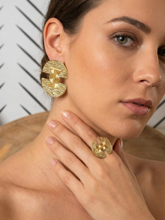 Ensemble Boucles d'oreilles & Bague Tropika